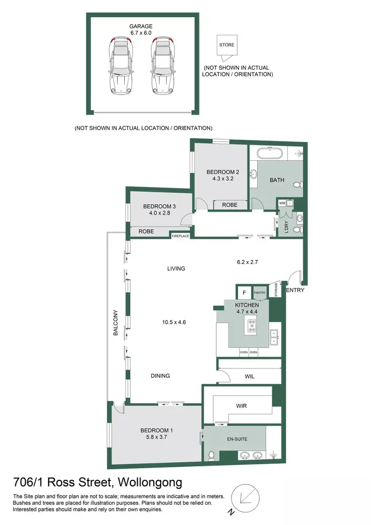Floorplan of Homely apartment listing, 706/1 Ross Street, Wollongong NSW 2500
