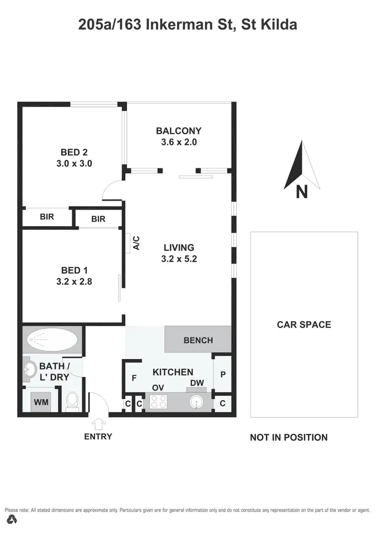 Floorplan of Homely apartment listing, 205a/163 Inkerman Street, St Kilda VIC 3182