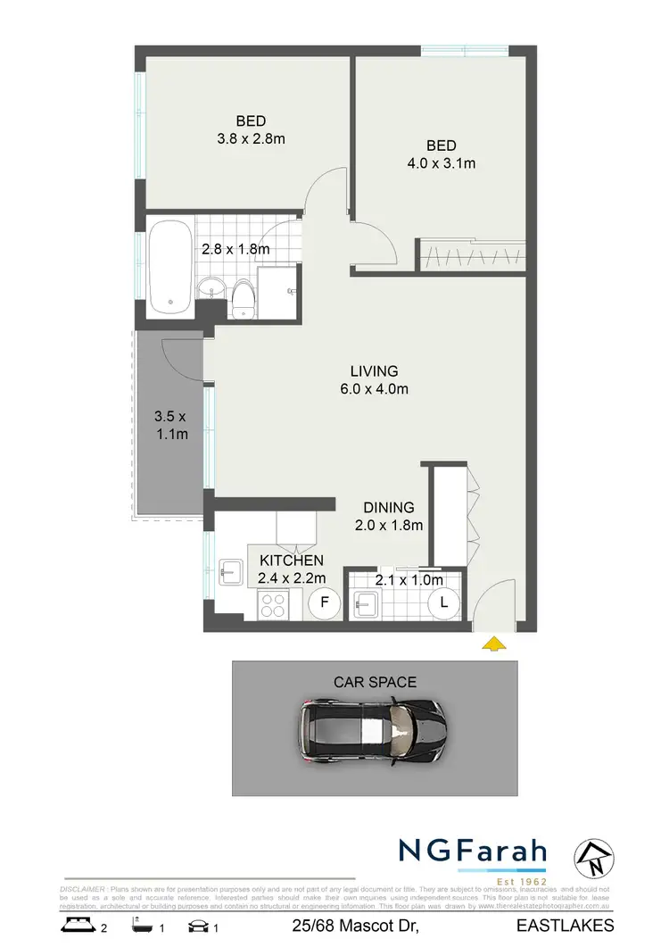 Floorplan of Homely apartment listing, 25/68 Mascot Drive, Eastlakes NSW 2018