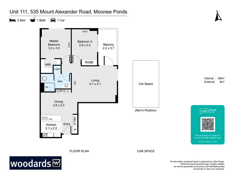 Floorplan of Homely apartment listing, 111/535 Mt Alexander Road, Moonee Ponds VIC 3039