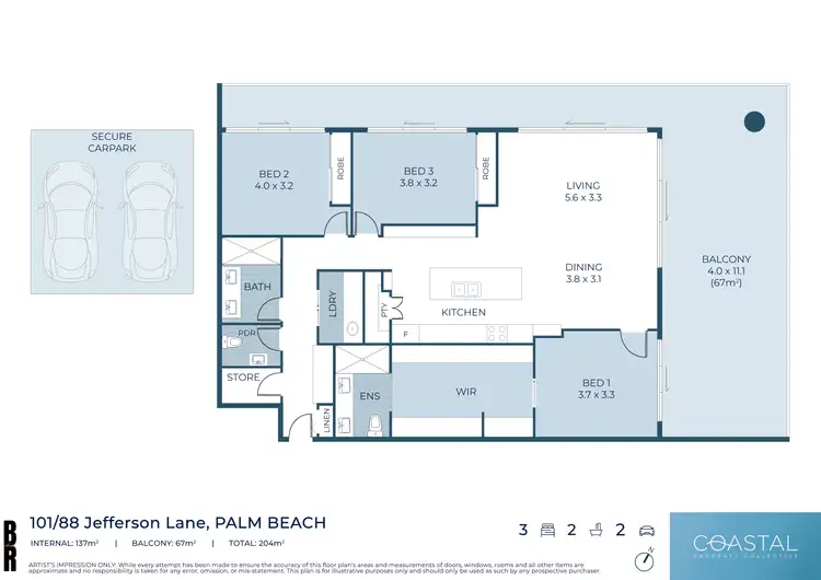 Floorplan of Homely unit listing, 101/88 Jefferson Lane, Palm Beach QLD 4221