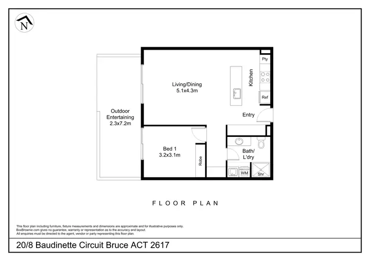 Floorplan of Homely apartment listing, 20/8 Baudinette Circuit, Bruce ACT 2617
