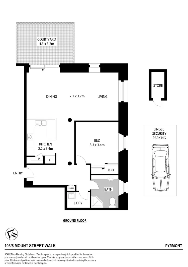 Floorplan of Homely apartment listing, 103/6 Mount Street Walk, Pyrmont NSW 2009