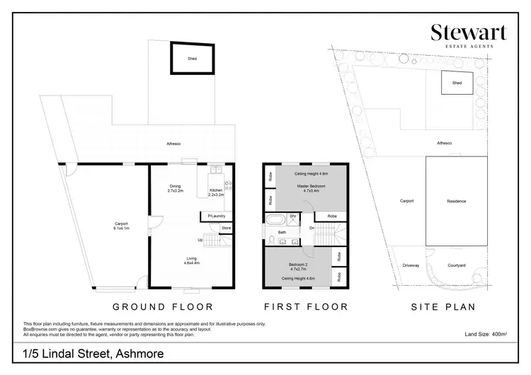 Floorplan of Homely semi-detached listing, 1/5 Lindal Street, Ashmore QLD 4214