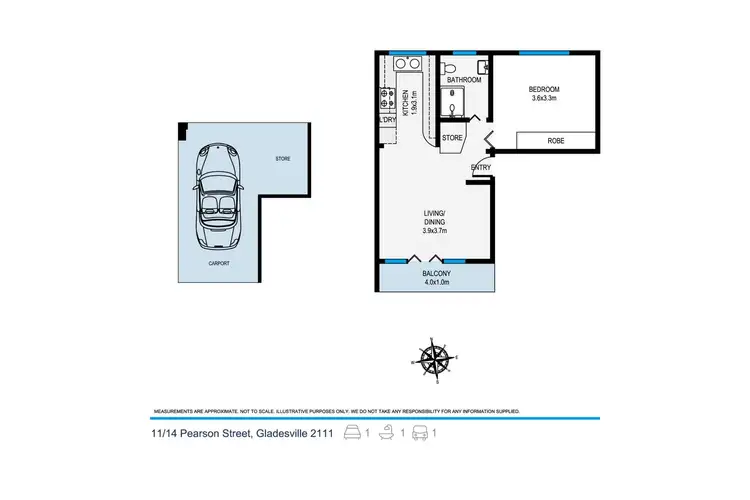 Floorplan of Homely apartment listing, 11/14 Pearson Street, Gladesville NSW 2111