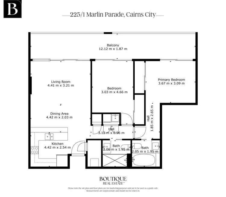 Floorplan of Homely apartment listing, 225/1 Marlin Parade, Cairns City QLD 4870