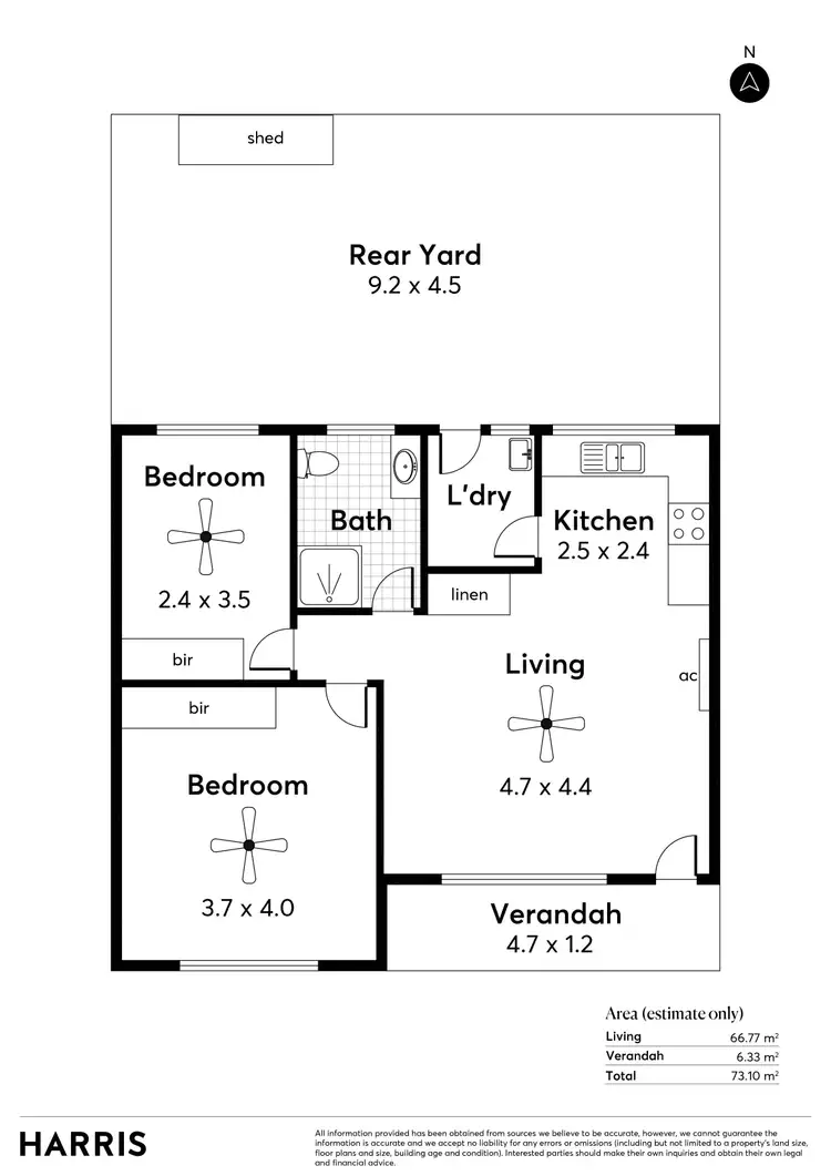 Floorplan of Homely unit listing, 2/5 Moore Crescent, Campbelltown SA 5074
