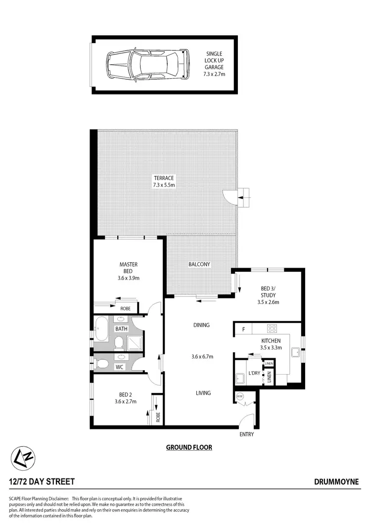 Floorplan of Homely apartment listing, 12/72 Day Street, Drummoyne NSW 2047