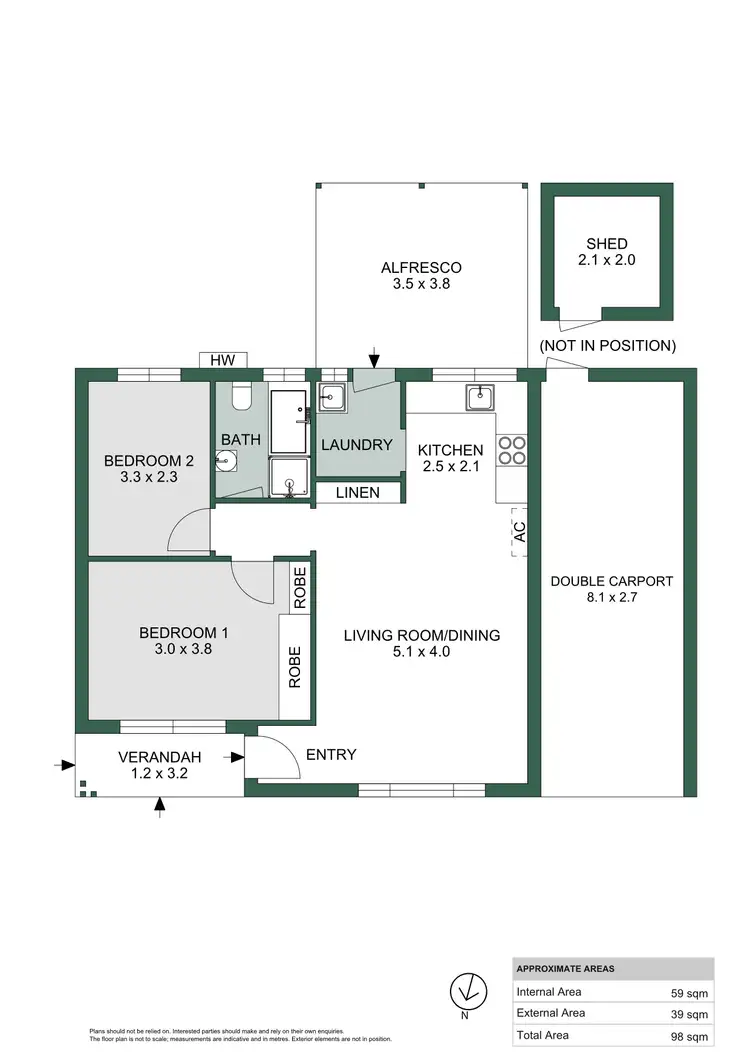 Floorplan of Homely unit listing, 1/32 Olveston Avenue, Beverley SA 5009