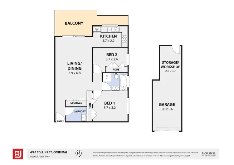 Floorplan of Homely unit listing, 4/70-72 Collins Street, Corrimal NSW 2518