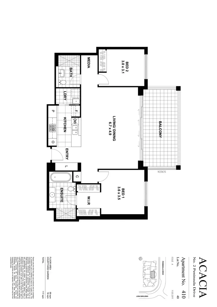 Floorplan of Homely apartment listing, 410/2 Peninsula Drive, Breakfast Point NSW 2137