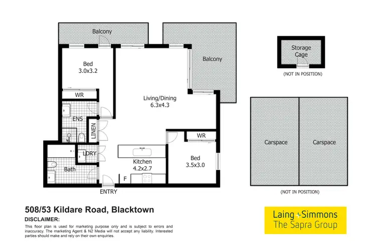 Floorplan of Homely apartment listing, 508/53 Kildare Road, Blacktown NSW 2148