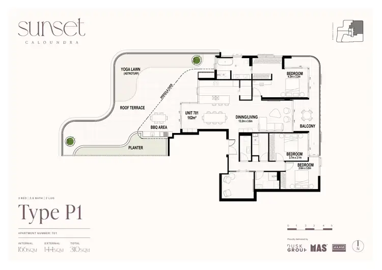 Floorplan of Homely apartment listing, 701/5-7 Bombala Terrace, Caloundra QLD 4551