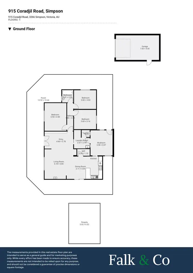 Floorplan of Homely rural property listing, 915 Coradjil Road, Simpson VIC 3266