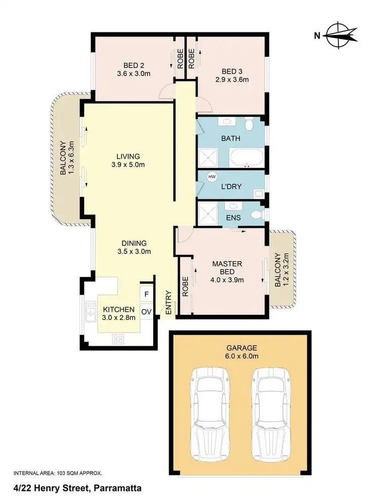 Floorplan of Homely apartment listing, 4/22 Henry Street, Parramatta NSW 2150