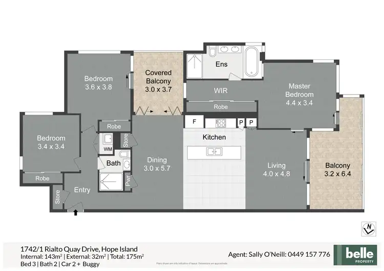 Floorplan of Homely apartment listing, 1742/1 Rialto Quay Drive, Hope Island QLD 4212