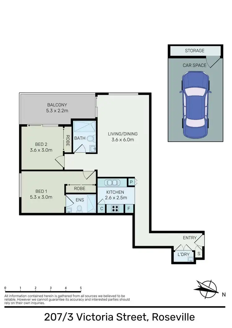 Floorplan of Homely apartment listing, 207/3 Victoria Street, Roseville NSW 2069