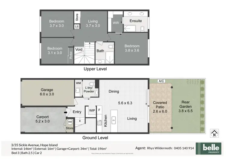 Floorplan of Homely townhouse listing, 3/35 Sickle Avenue, Hope Island QLD 4212