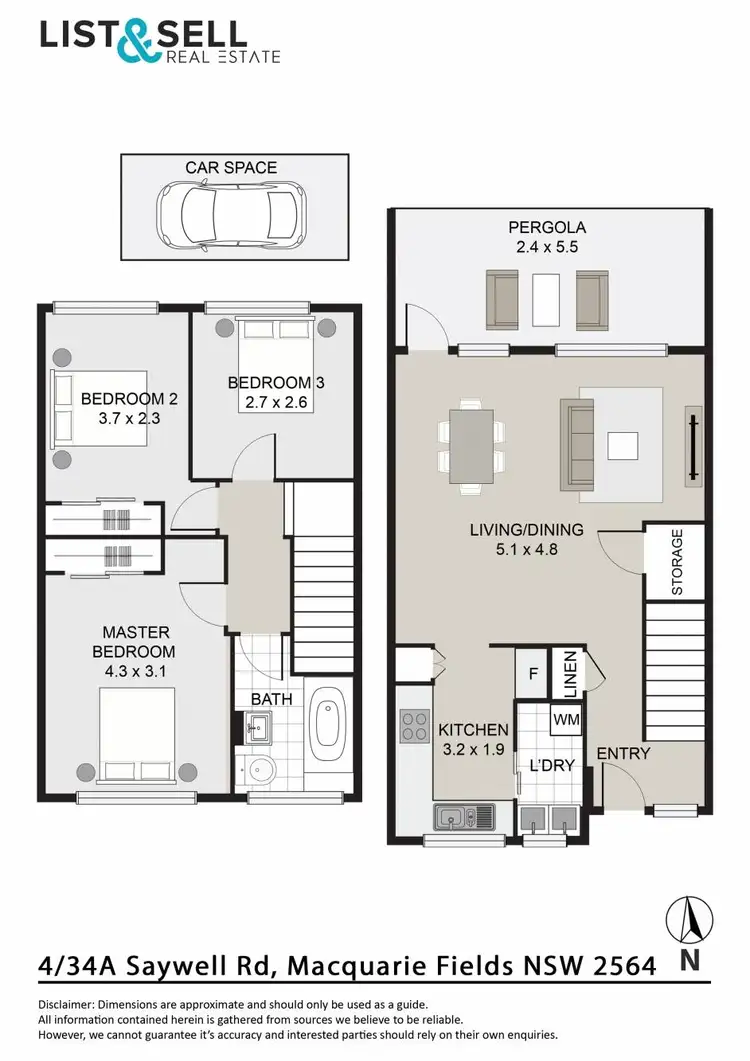 Floorplan of Homely townhouse listing, 4/34A Saywell Road, Macquarie Fields NSW 2564