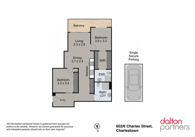 Floorplan of Homely apartment listing, 602/6 Charles Street, Charlestown NSW 2290