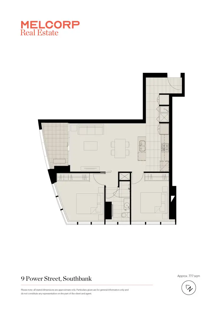 Floorplan of Homely apartment listing, 1206/9 Power Street, Southbank VIC 3006