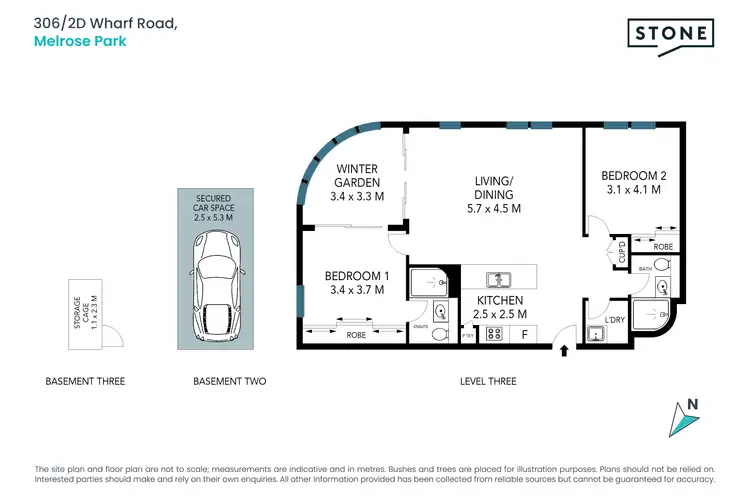 Floorplan of Homely apartment listing, 306/2D Wharf Road, Melrose Park NSW 2114