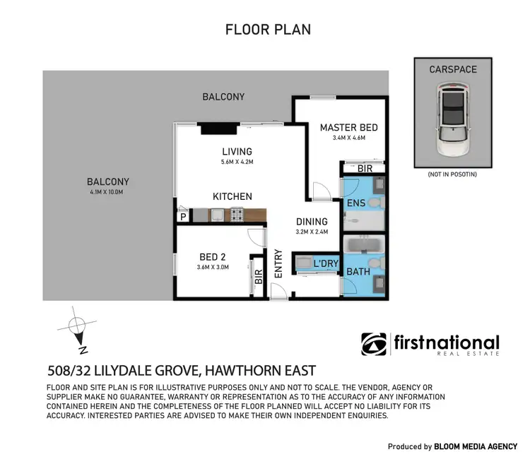 Floorplan of Homely apartment listing, 508/32 Lilydale Grove, Hawthorn East VIC 3123