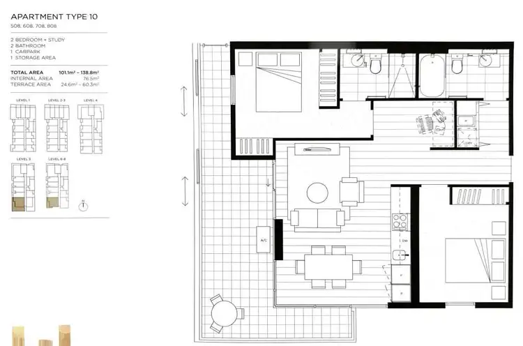 Floorplan of Homely apartment listing, 508/32 Lilydale Grove, Hawthorn East VIC 3123