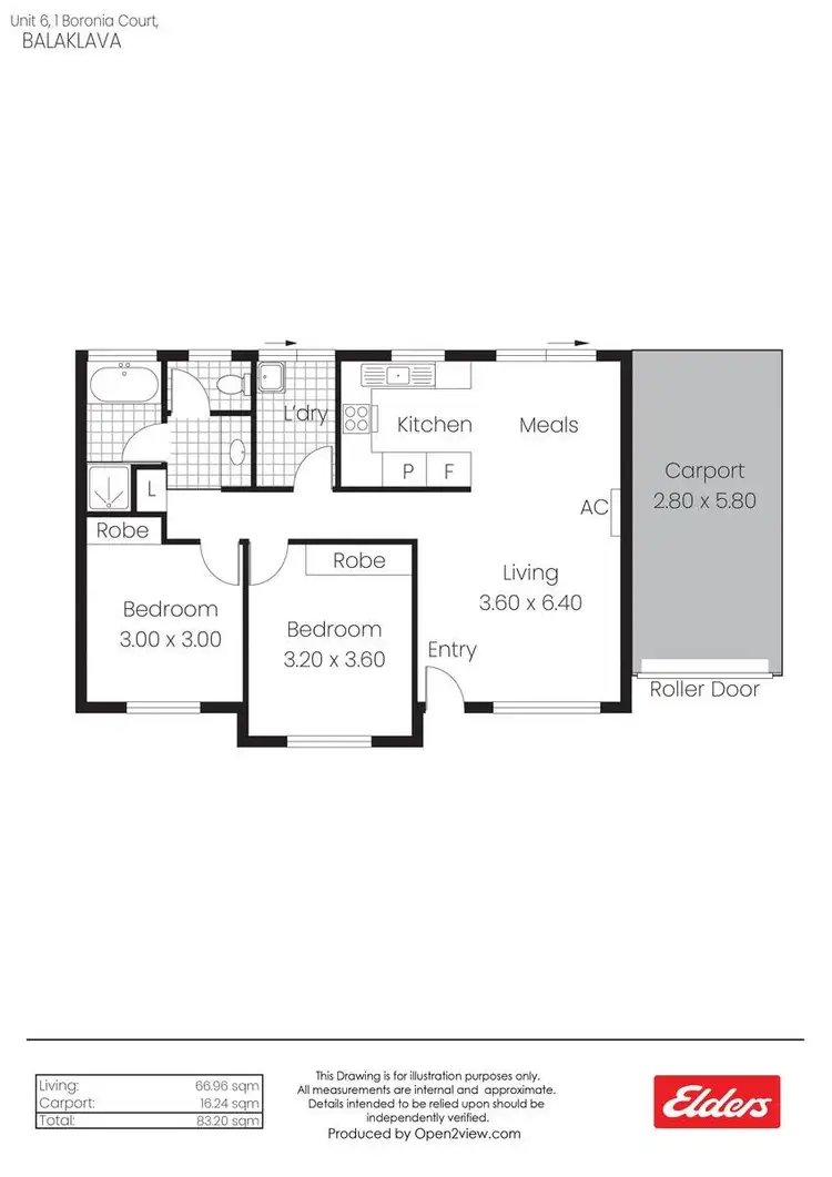 Floorplan of Homely unit listing, 6/1 Boronia Circuit, Balaklava SA 5461