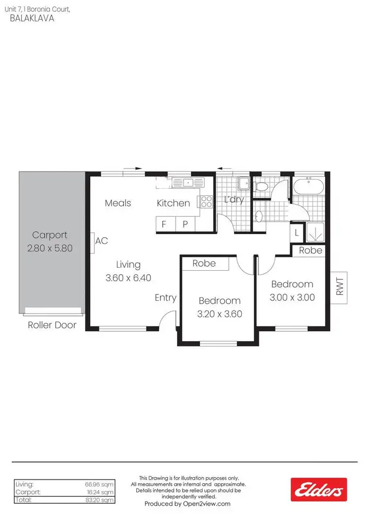 Floorplan of Homely unit listing, 7/1 Boronia Circuit, Balaklava SA 5461