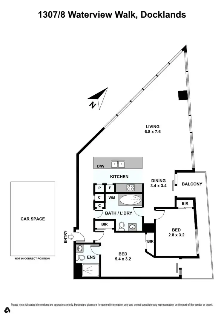 Floorplan of Homely apartment listing, 1307/8 Waterview Walk, Docklands VIC 3008