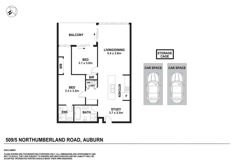 Floorplan of Homely apartment listing, 509/5-7 Northumberland Road, Auburn NSW 2144