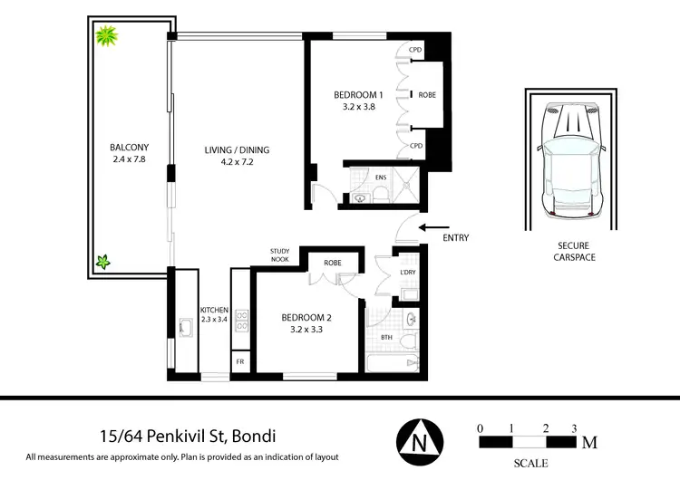Floorplan of Homely apartment listing, 15/64 Penkivil Street, Bondi NSW 2026