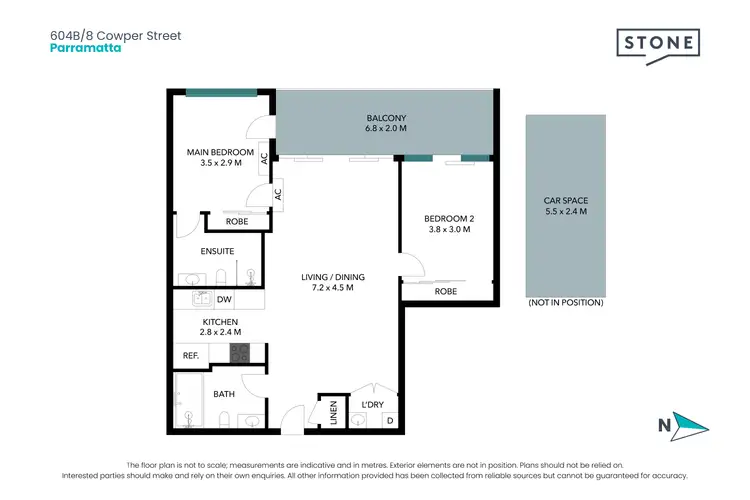 Floorplan of Homely apartment listing, 604b/8 Cowper Street, Parramatta NSW 2150