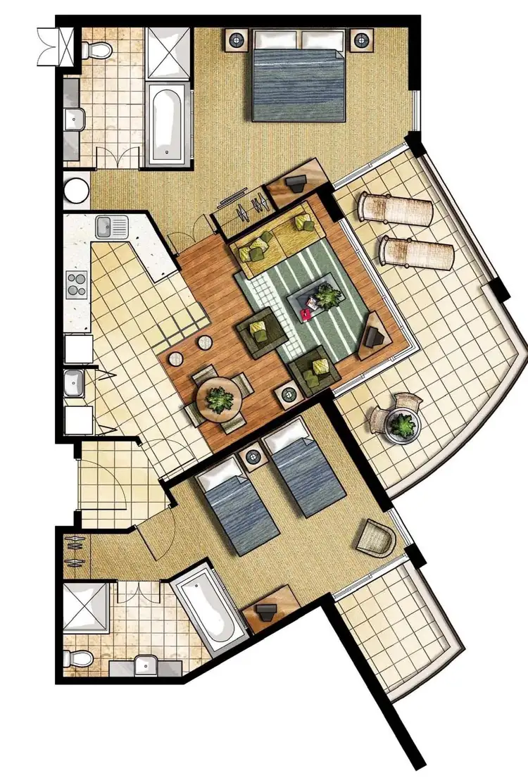 Floorplan of Homely apartment listing, 1311-12/9 Gunnamatta Avenue, Kingscliff NSW 2487