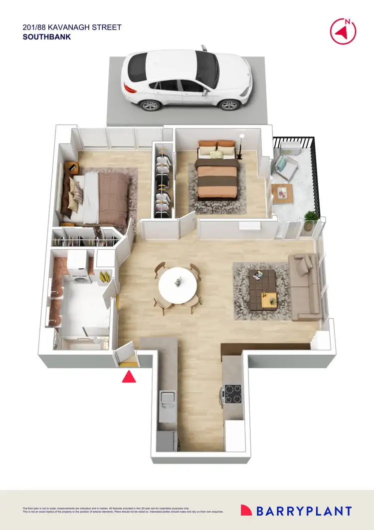 Floorplan of Homely apartment listing, 201/88 Kavanagh Street, Southbank VIC 3006