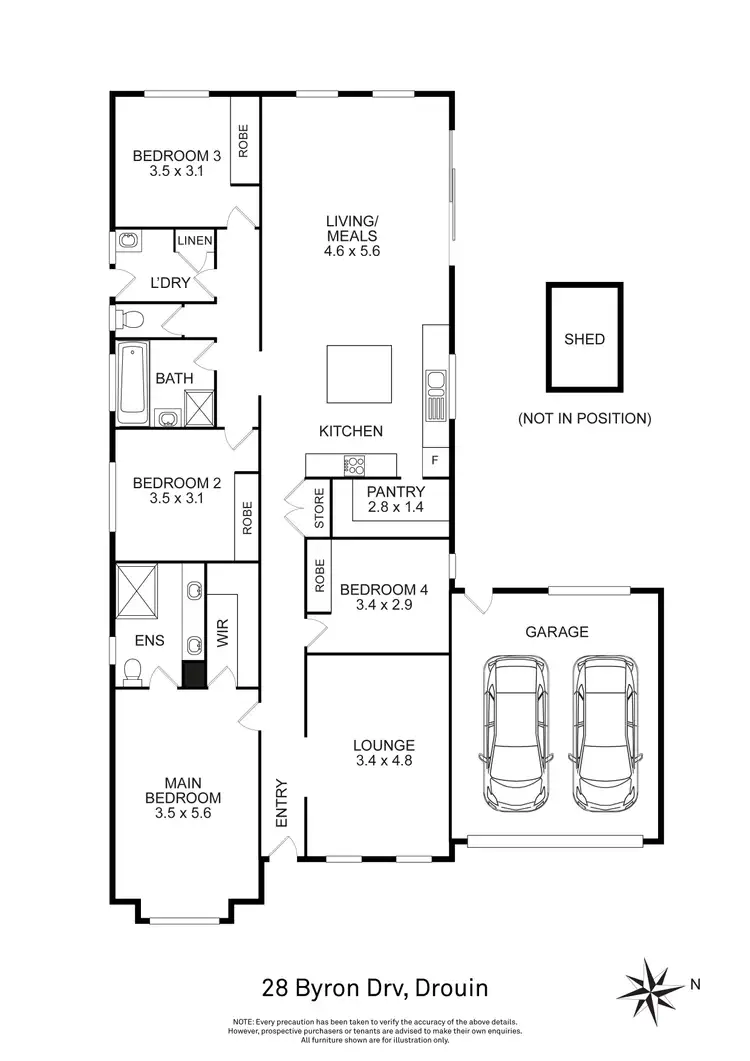 Floorplan of Homely house listing, 28 Byron Drive, Drouin VIC 3818