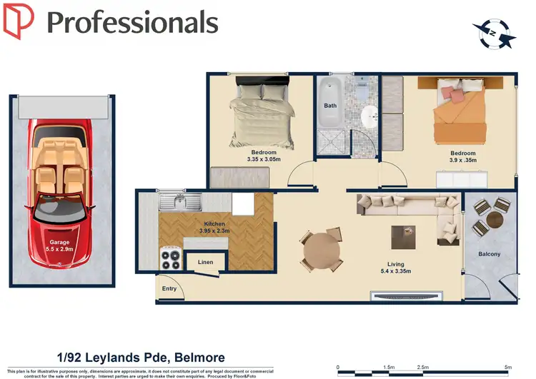 Floorplan of Homely unit listing, 1/92 Leylands Parade, Belmore NSW 2192