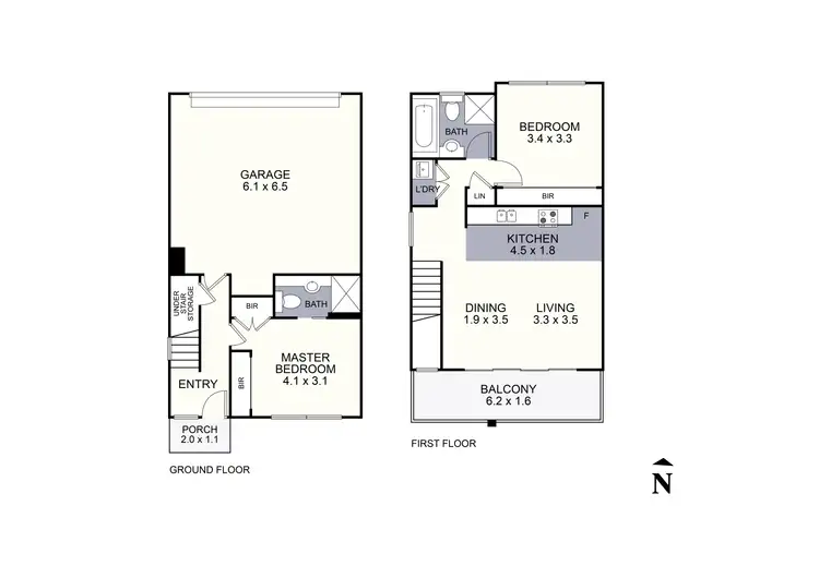 Floorplan of Homely townhouse listing, 33 Lithgow Way, Mooroolbark VIC 3138