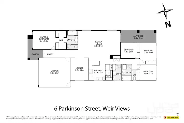 Floorplan of Homely house listing, 6 Parkinson Street, Weir Views VIC 3338