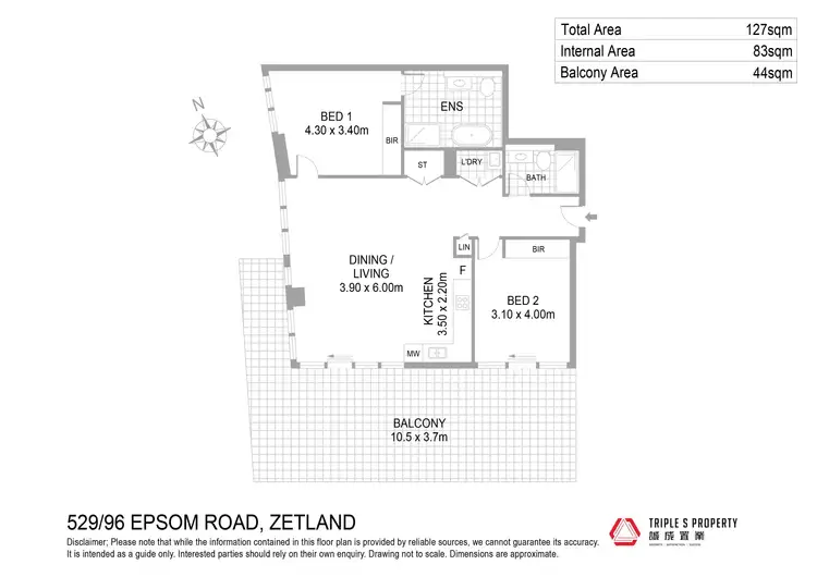 Floorplan of Homely apartment listing, 529/96 Epsom Road, Zetland NSW 2017
