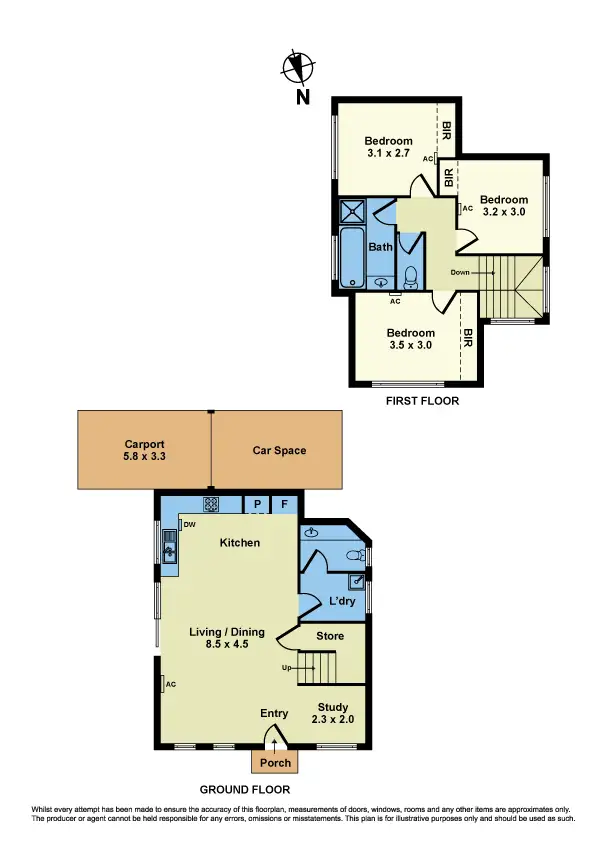 Floorplan of Homely townhouse listing, 1/37 Hargreaves Crescent, Braybrook VIC 3019
