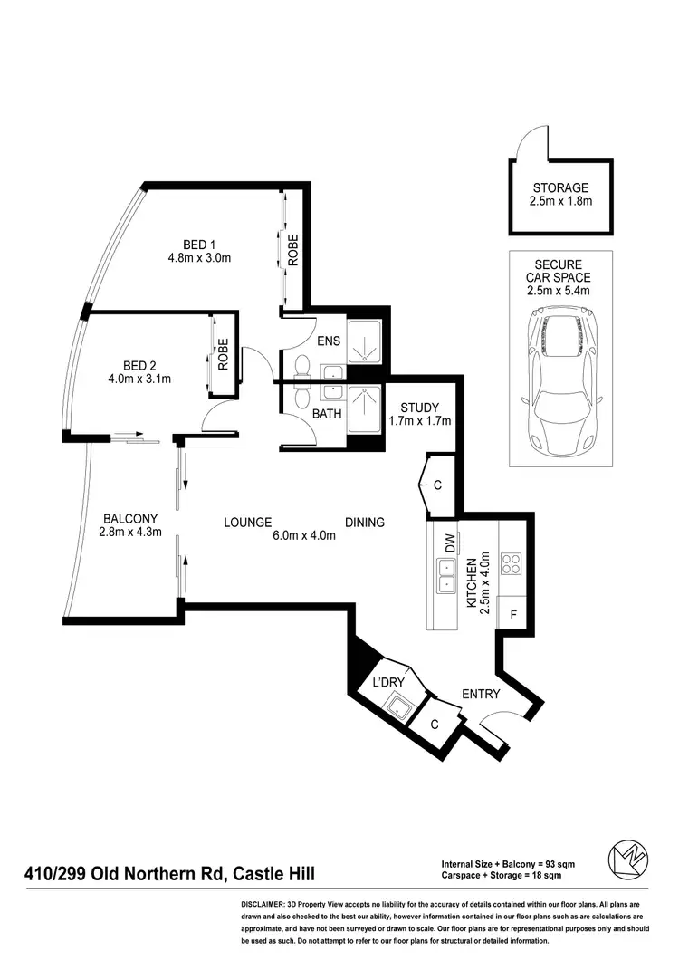 Floorplan of Homely apartment listing, 410/299 Old Northern Road, Castle Hill NSW 2154