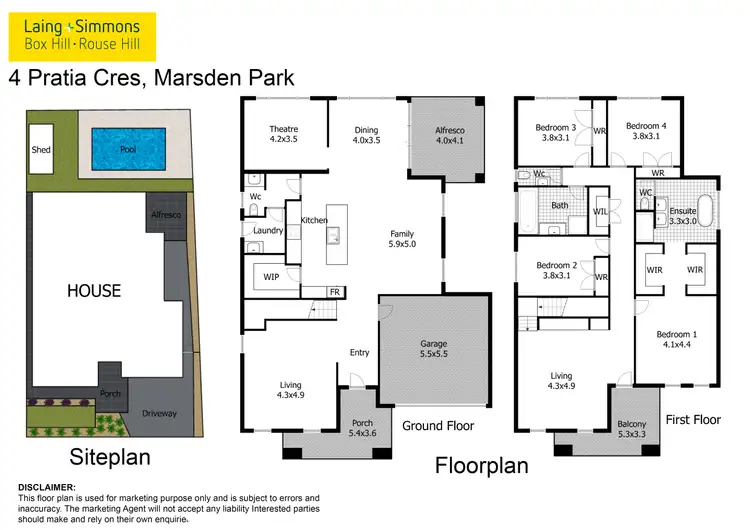 Floorplan of Homely house listing, 4 Pratia Crescent, Marsden Park NSW 2765