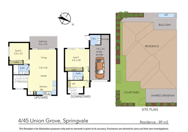 Floorplan of Homely townhouse listing, 4/45 Union Grove, Springvale VIC 3171