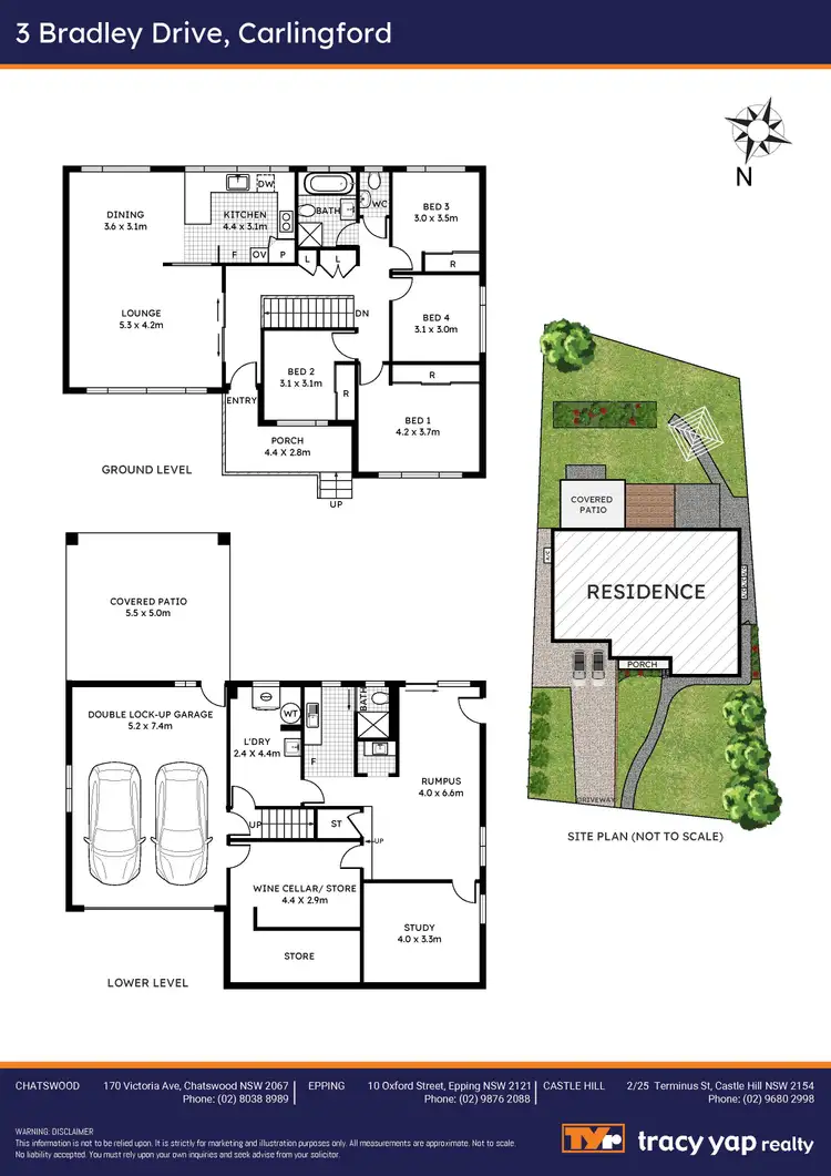 Floorplan of Homely house listing, 3 Bradley Drive, Carlingford NSW 2118
