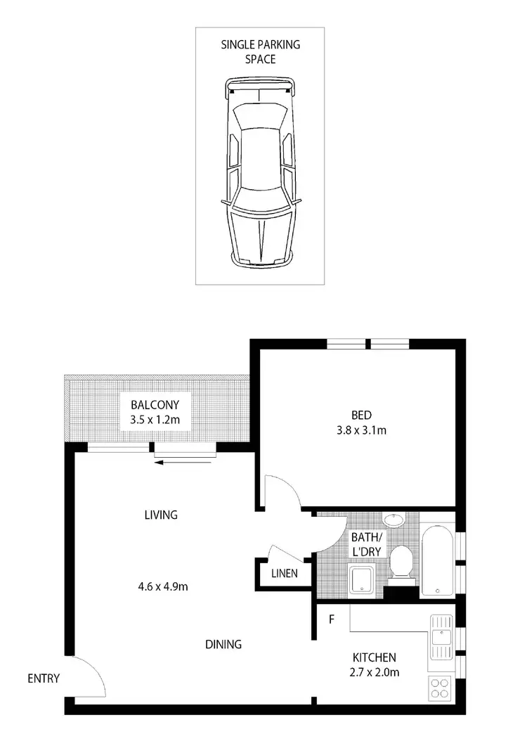 Floorplan of Homely apartment listing, 8/1 Stewart Street, Glebe NSW 2037