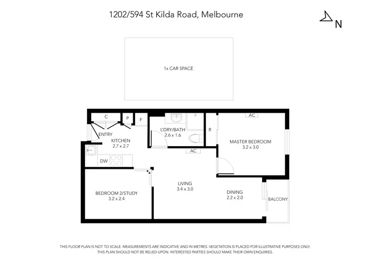 Floorplan of Homely apartment listing, 1202/594 St Kilda Road, Melbourne VIC 3004