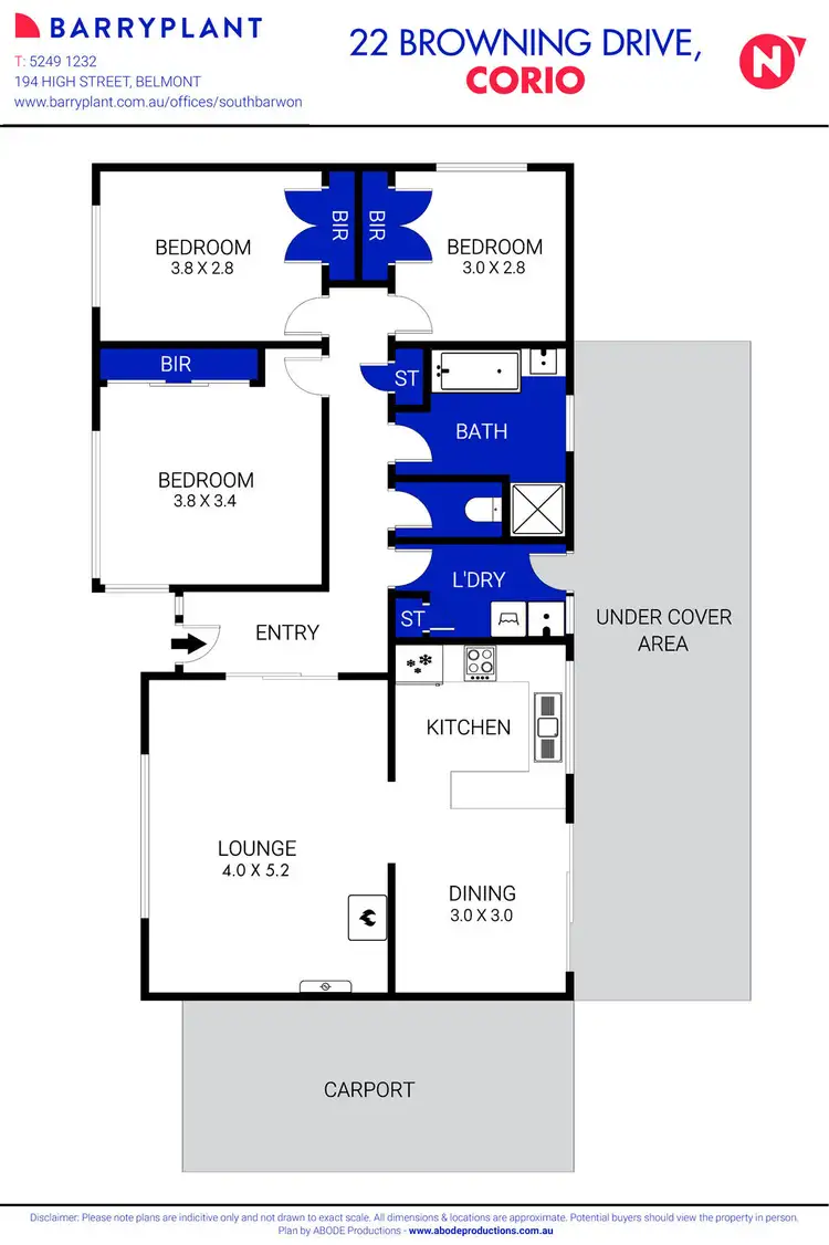 Floorplan of Homely house listing, 22 Browning Drive, Corio VIC 3214