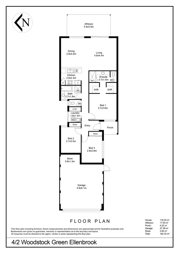 Floorplan of Homely house listing, 4/2 Woodstock Green, Ellenbrook WA 6069